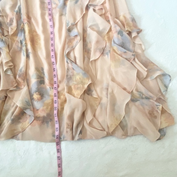 RARE Ralph Lauren LRL Floral Crinkled Georgette Gown Plus-size 18 - Picture 10 of 11